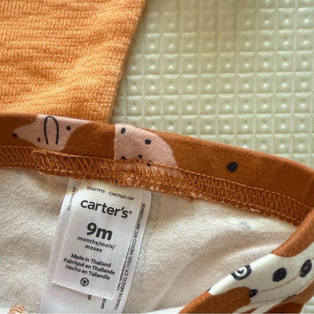 Carter’s|Baby girl boho outfit,Orange Tee and Dog Print Leggings Set•••Novelty - Picture 5 of 5